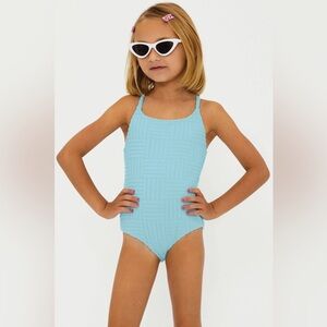 Beach Riot Little Julia One Piece Blueberry Ice Terry, Size 13/14, $68